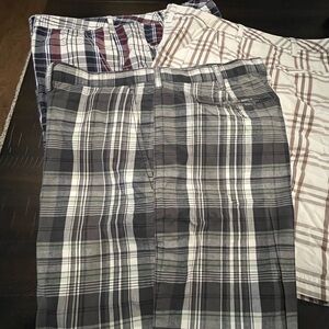 Men’s Shorts lot 3pr Plaid Shorts in Black and Gray Sonoma Croft & Barrow sz 40